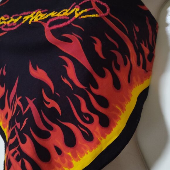 Ed Hardy Hand Embroidered Name with Flames Bandana - Picture 2 of 9